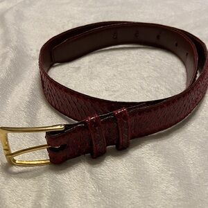 EUC Vintage Ladies Red Genuine Snakeskin Belt